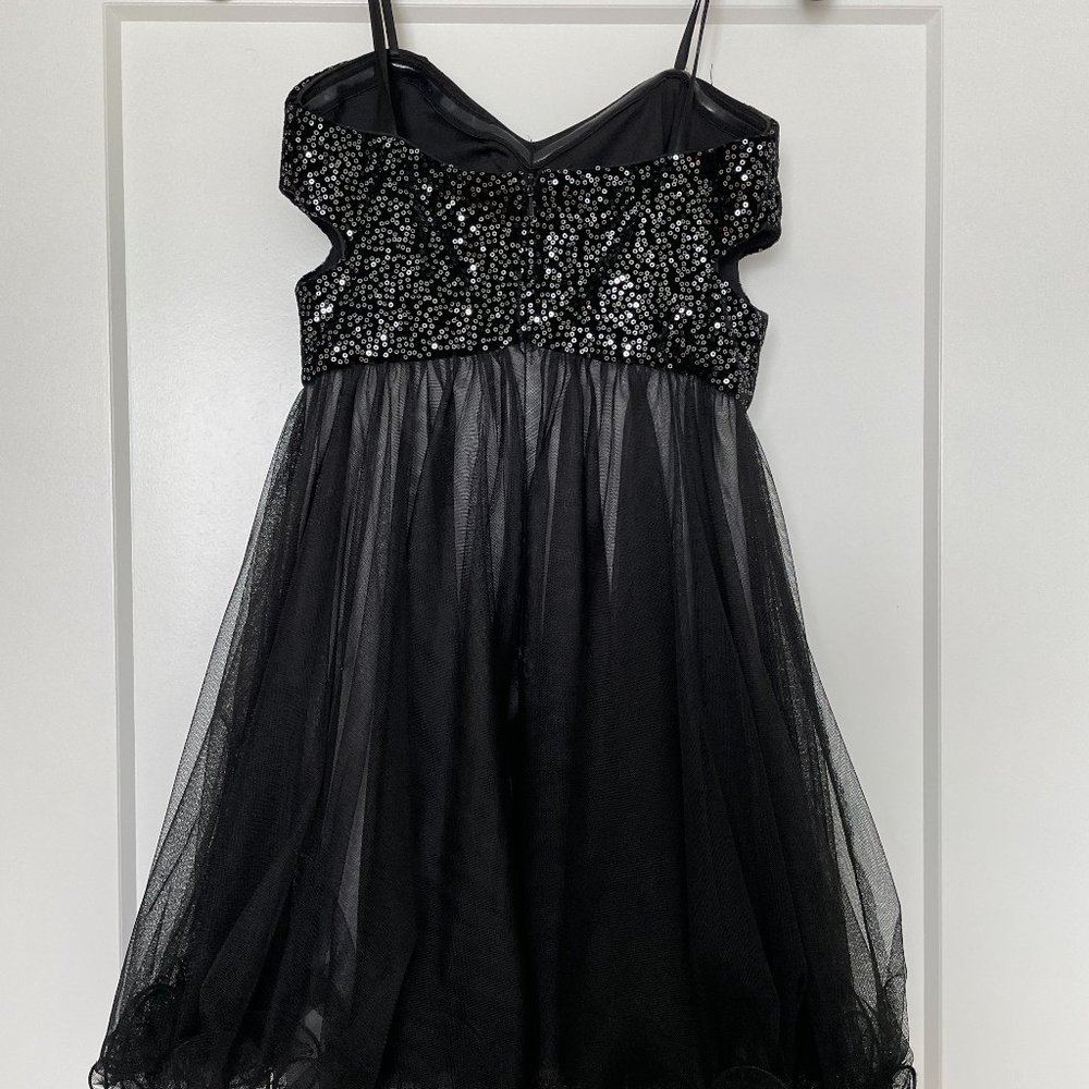 Black Cocktail Strapless Dress with Sparkles, Blondie Nites - Size 7